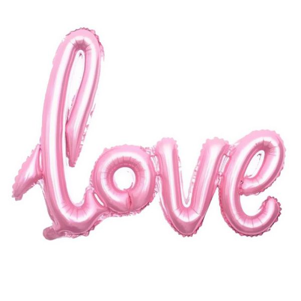 Шар НАДПИСЬ LOVE, светло-розовый
