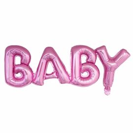 Шар-надпись BABY, розовый