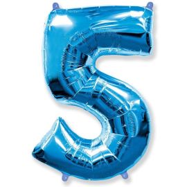 Цифра 5, синий