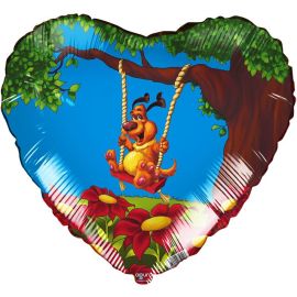 Шар-сердце Собака на качелях