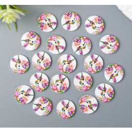Пуговицы деревянные Колибри 2,5см, 1шт