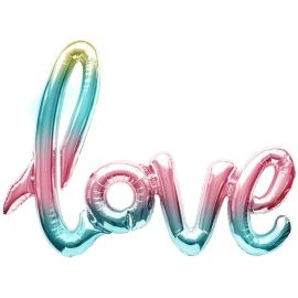 Шар Надпись love, градиент(надув воздухом)