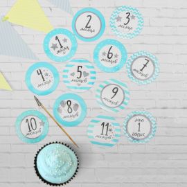 Топперы для торта Малыш, 12шт, держатель