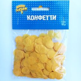 Конфетти круги тишью желтый, 1,5см