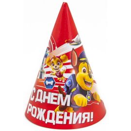 Колпаки Щенячий патруль, красный, 6шт