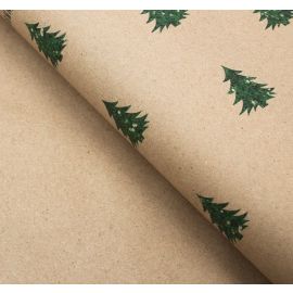 Упаковочная бумага крафт Ёлочки, 50*70см