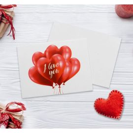Открытка-мини I Love you, воздушные шары