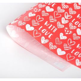 Упаковочная бумага With love, 50*70см