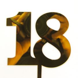 Топпер Цифра 18, золото