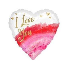 Шар-сердце I love you, акварель