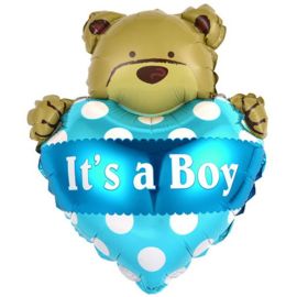 Шар-мини Мишка с сердце It's a boy