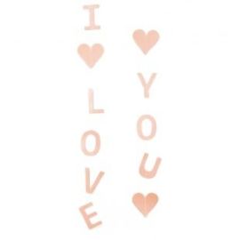Гирлянда-подвеска I love you, розовый