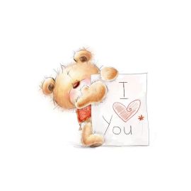 Мини-открытка I love you, плюшевый мишка