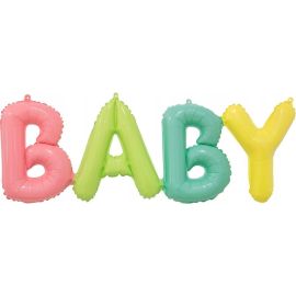 Шар-надпись baby, разноцветная