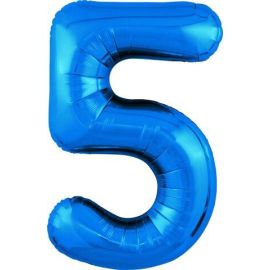 Цифра 5, синяя