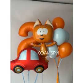 Набор шаров с котэ, машинкой и цифрой