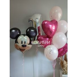 Набор шаров для девочки на годик