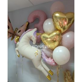 Набор шаров для девочки с единорогом