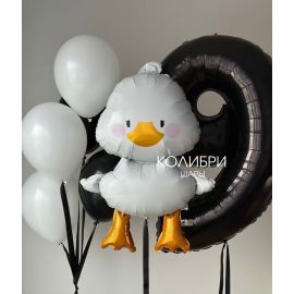 Набор шаров для мальчика с гусём и цифрой