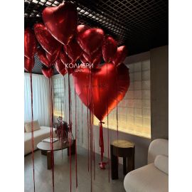 Оформление студии шарами на 14 февраля