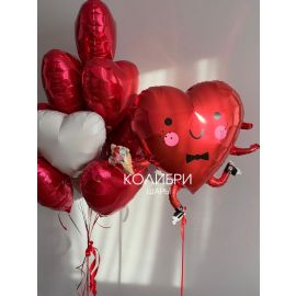 Композиция из шаров на День святого валентина