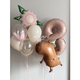 Набор шаров с цифрой и капибарой