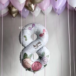 Набор шаров на 8 марта с цифрой